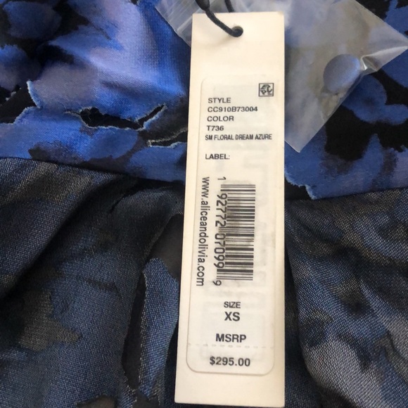 Alice+Olivia XS Floral dream azure top - Picture 3 of 3